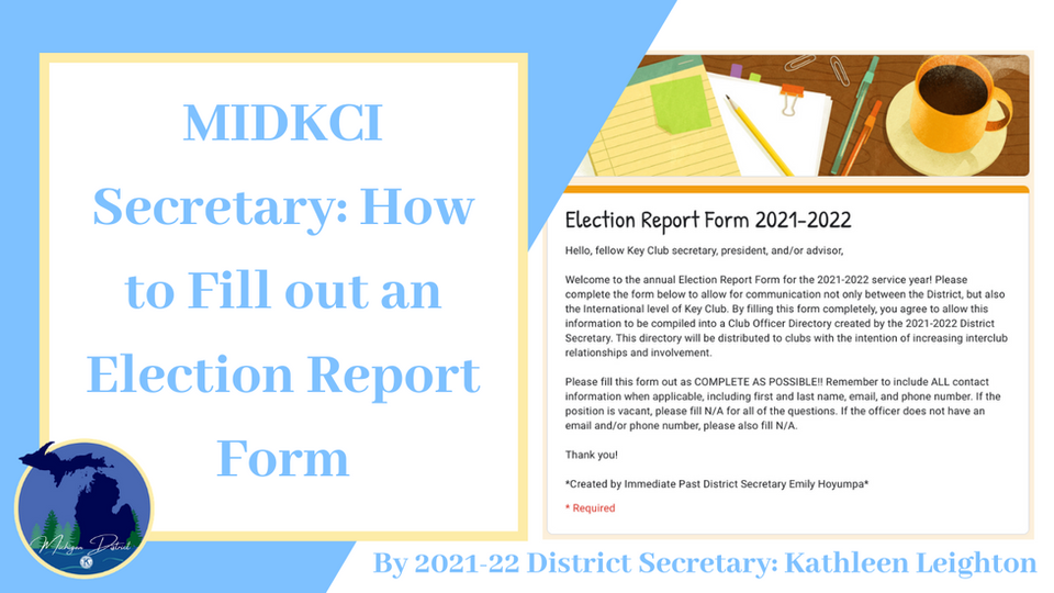 MIDKCI Secretary: Election Report Forms